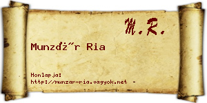Munzár Ria névjegykártya